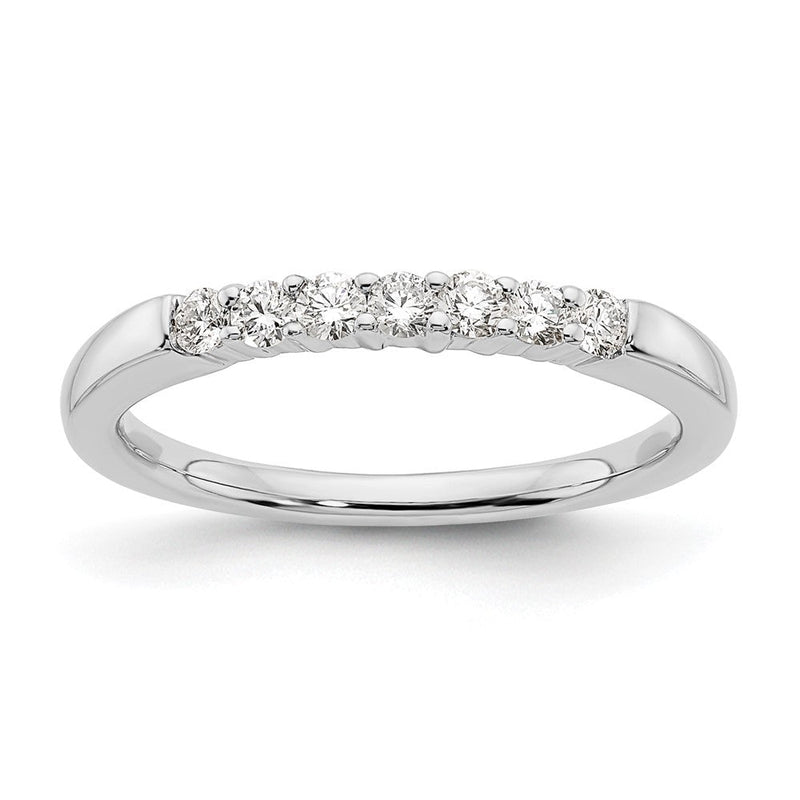 14K Weißgold Ehering mit 7 natürlichen Diamanten