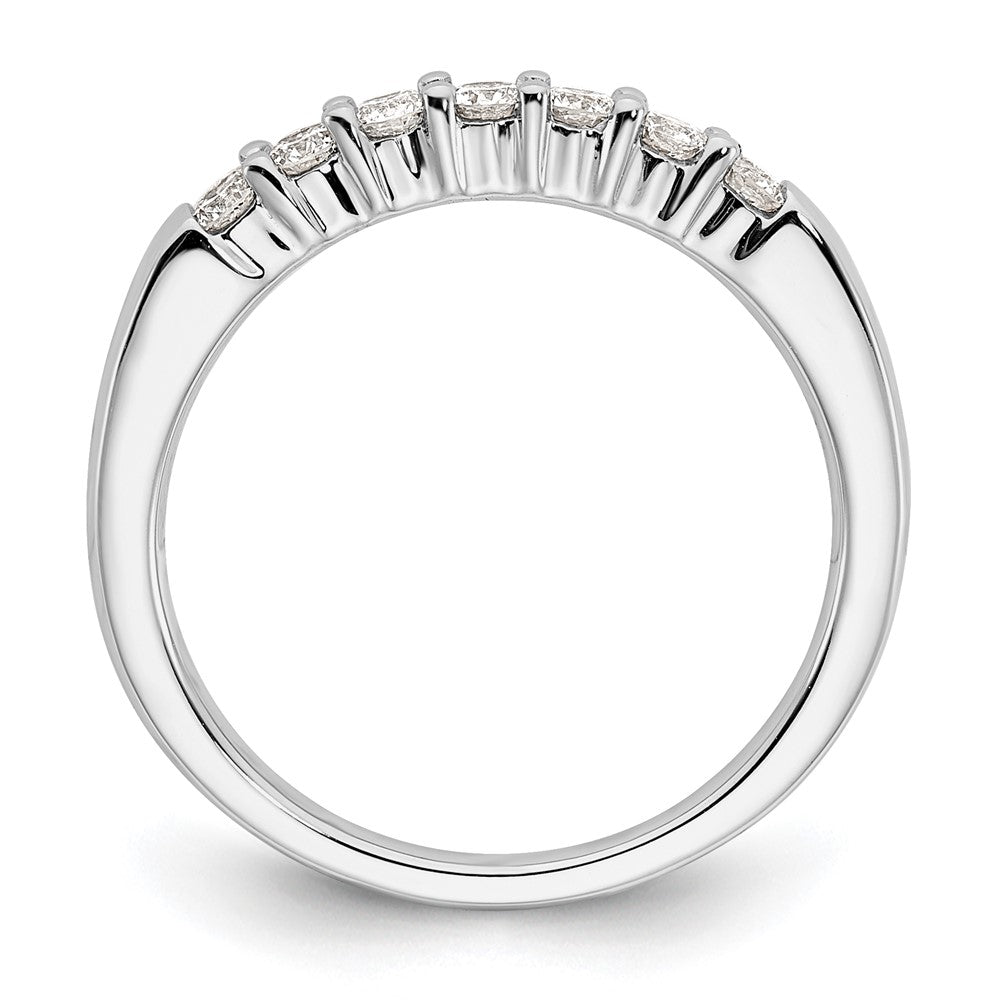 14K Weißgold Ehering mit 7 natürlichen Diamanten