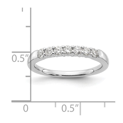 14K Weißgold Ehering mit 7 natürlichen Diamanten