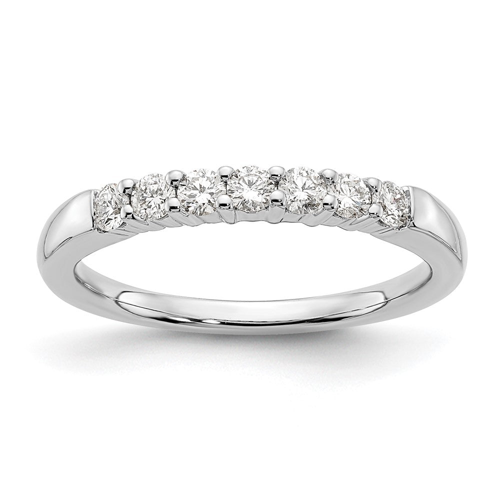 14K Weißgold Ehering mit 7 natürlichen Diamanten