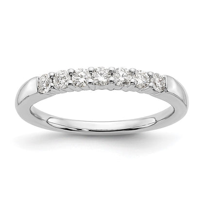 14K Weißgold Ehering mit 7 natürlichen Diamanten