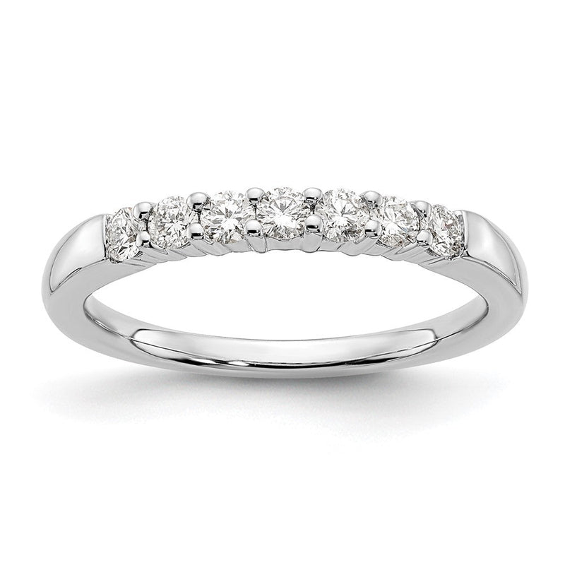 14K Weißgold Ehering mit 7 natürlichen Diamanten