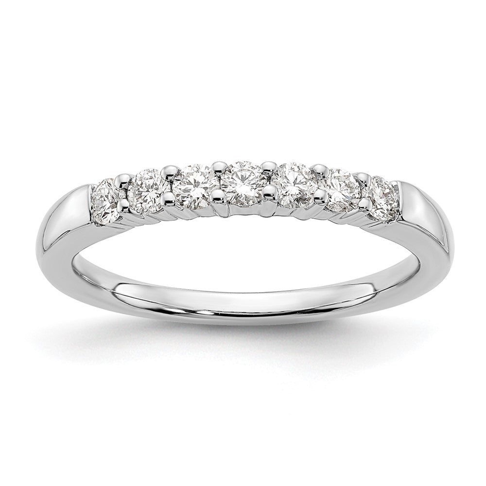 14K Weißgold Ring mit 7 Laborgezüchteten Diamanten, VS/SI+, G+