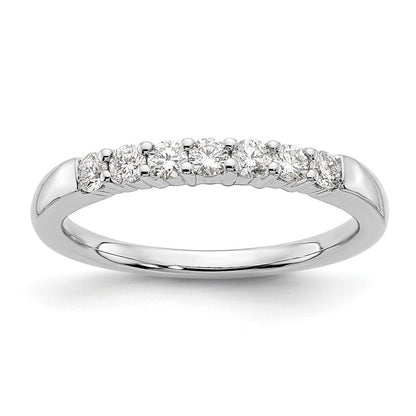 14K Weißgold Ring mit 7 Laborgezüchteten Diamanten, VS/SI+, G+