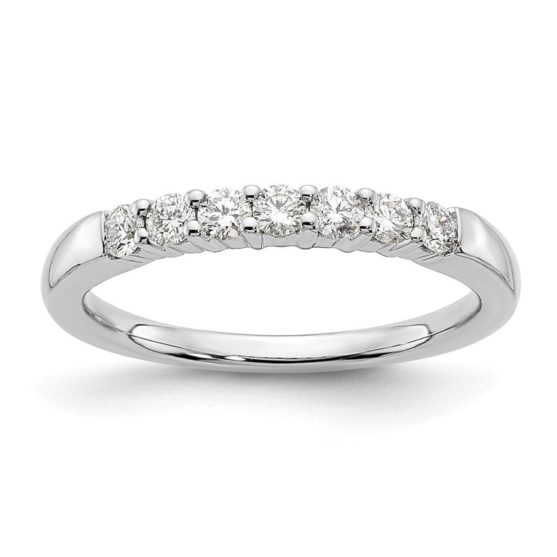 14K Weißgold Ring mit 7 Laborgezüchteten Diamanten, VS/SI+, G+