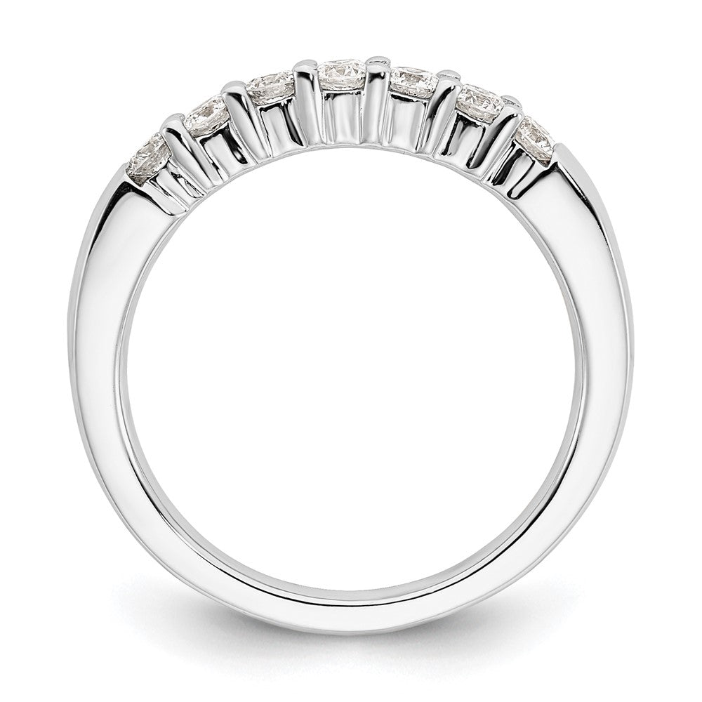 14K Weißgold Ehering mit 7 natürlichen Diamanten