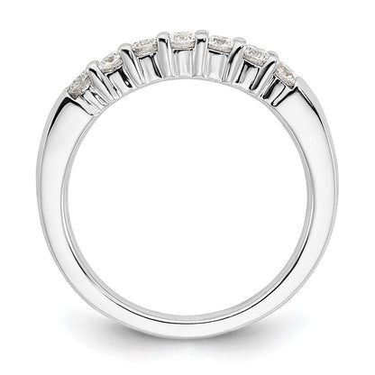14K Weißgold Ehering mit 7 natürlichen Diamanten