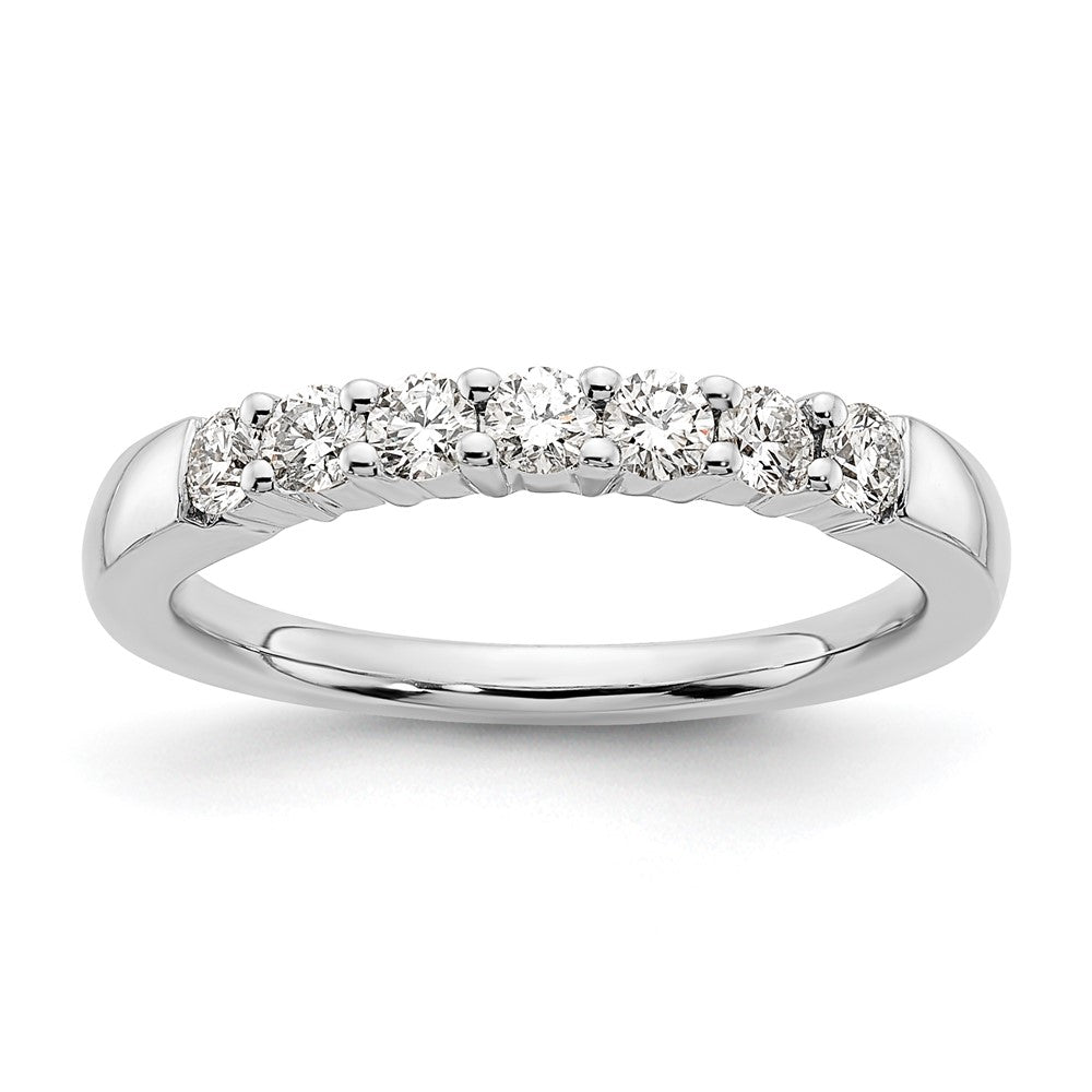 14K Weißgold Ehering mit 7 natürlichen Diamanten