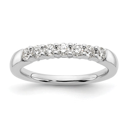 14K Weißgold Ehering mit 7 natürlichen Diamanten