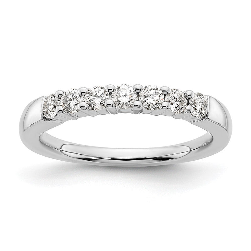 14K Weißgold Ehering mit 7 natürlichen Diamanten