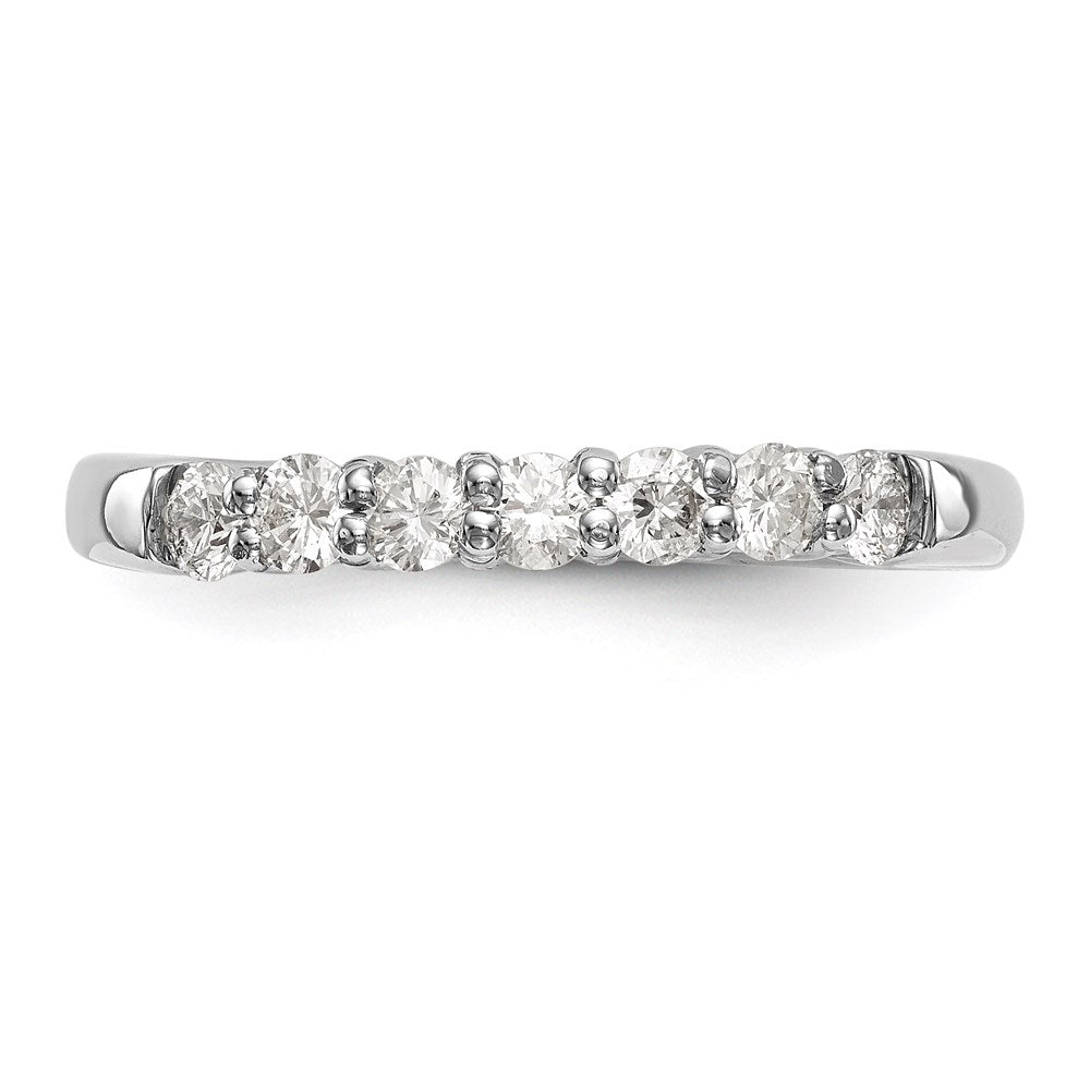 14K Weißgold Ehering mit 7 natürlichen Diamanten