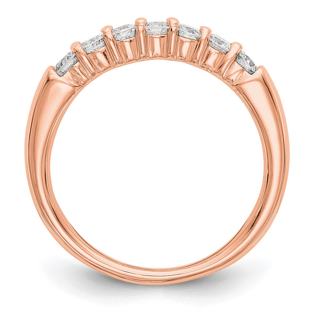 14K Roségold Ring mit 7 echten Diamanten