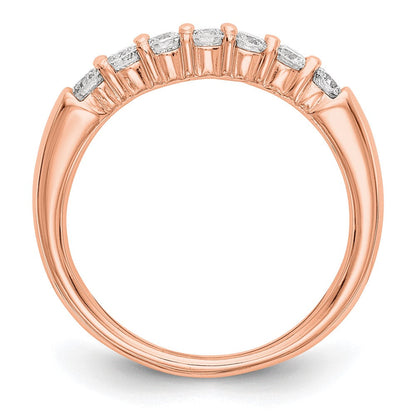 7-Stein Ehering mit echten Diamanten aus 14K Roségold