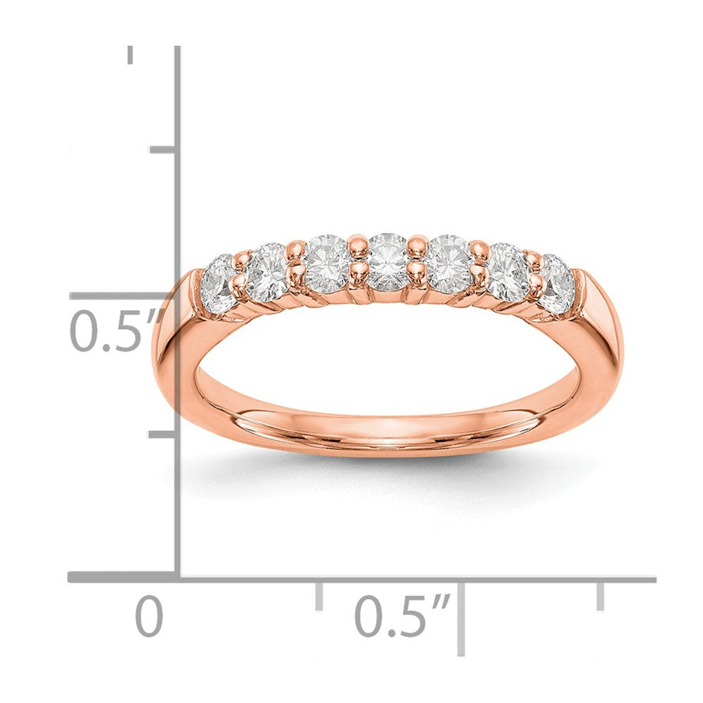 7-Stein Ehering mit echten Diamanten aus 14K Roségold