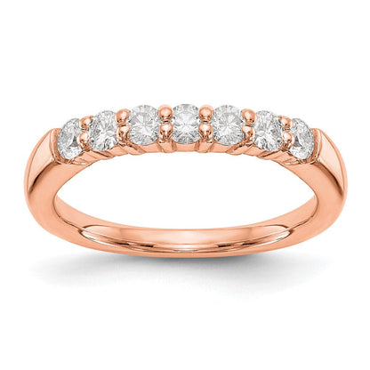 14K Roségold Ring mit 7 echten Diamanten
