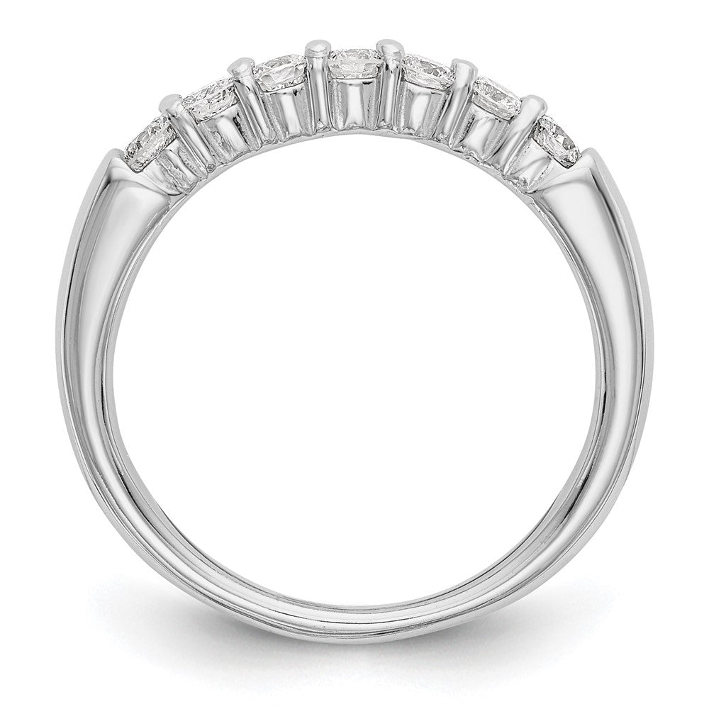 14K Weißgold Ehering mit 7 natürlichen Diamanten