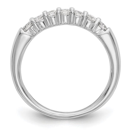 14K Weißgold Ehering mit 7 natürlichen Diamanten