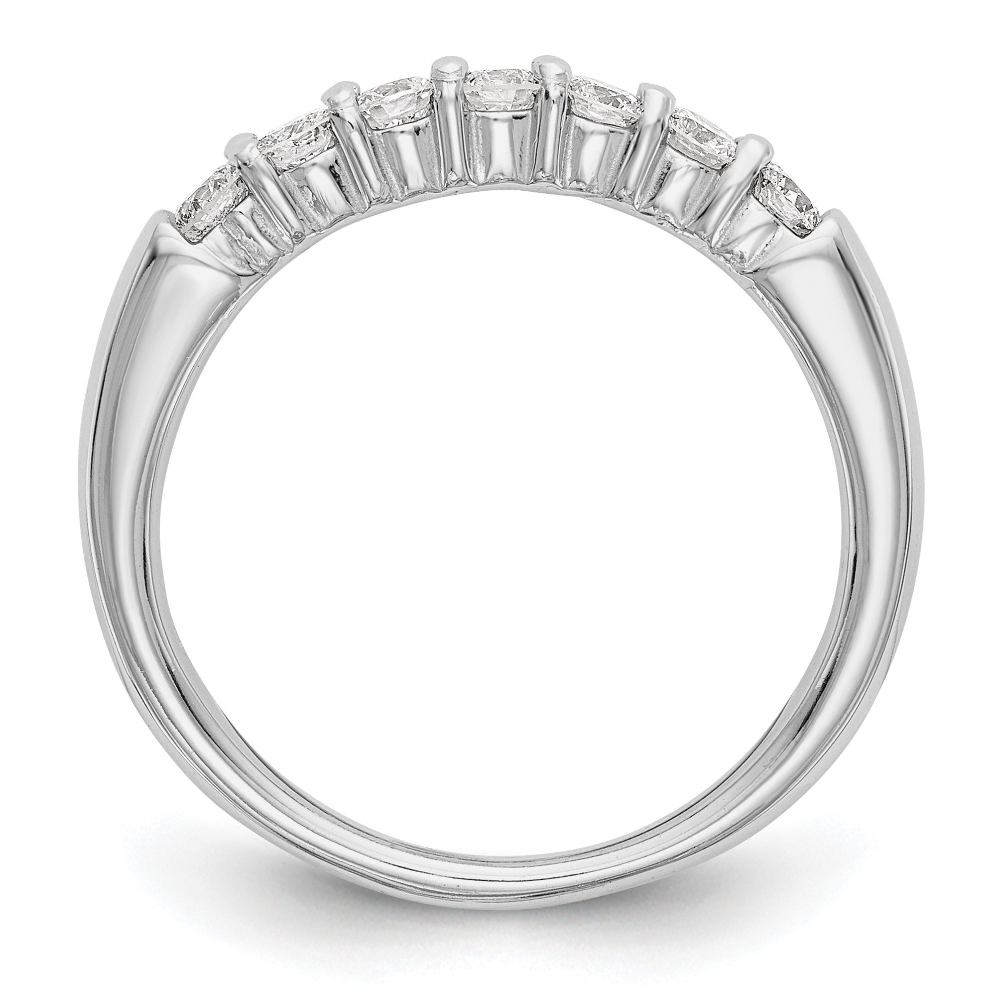14K Weißgold Ring mit im Labor gezüchteten Diamanten, VS/SI+, G+, 7 Steine