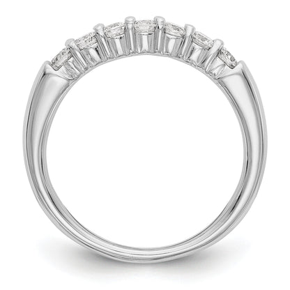 14K Weißgold Ring mit im Labor gezüchteten Diamanten, VS/SI+, G+, 7 Steine