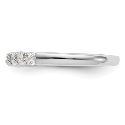 14K Weißgold Ring mit im Labor gezüchteten Diamanten, VS/SI+, G+, 7 Steine