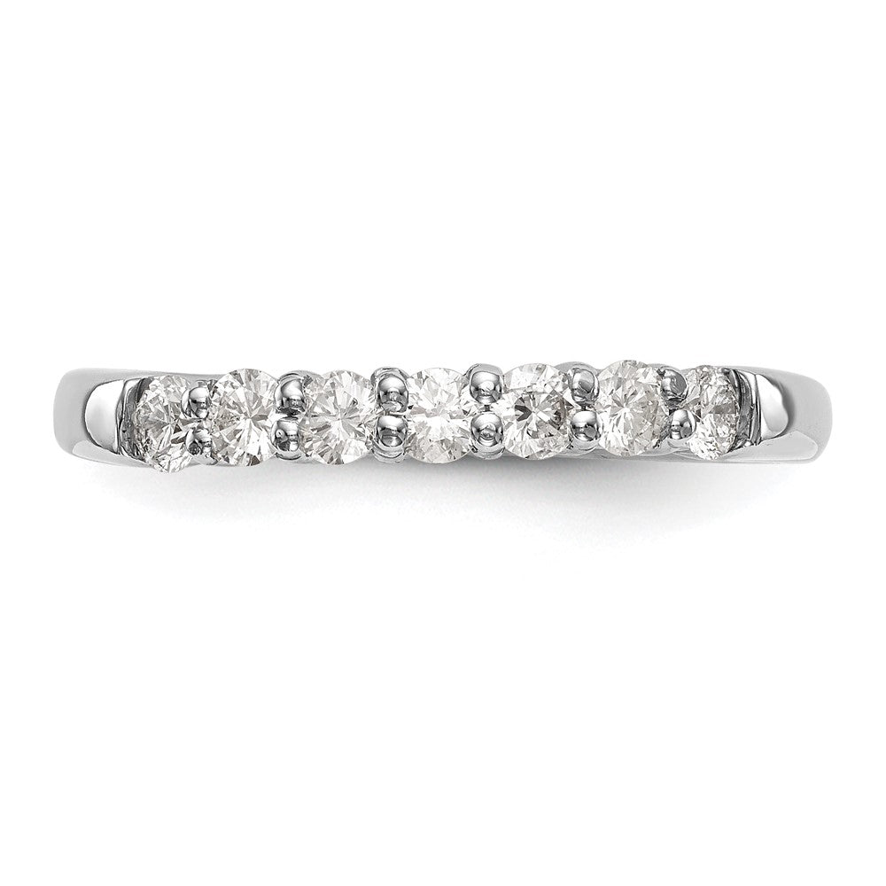 14K Weißgold Ehering mit 7 natürlichen Diamanten