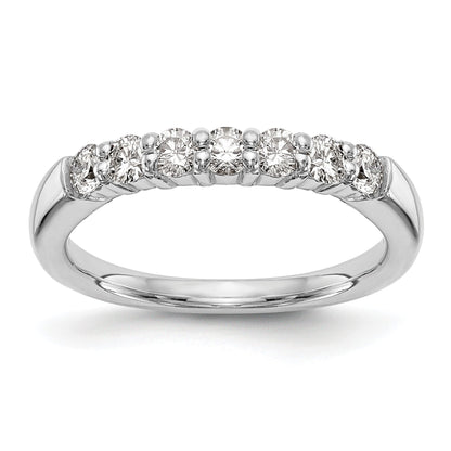 14K Weißgold Ring mit im Labor gezüchteten Diamanten, VS/SI+, G+, 7 Steine