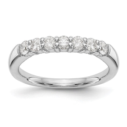 14K Weißgold Ehering mit 7 natürlichen Diamanten