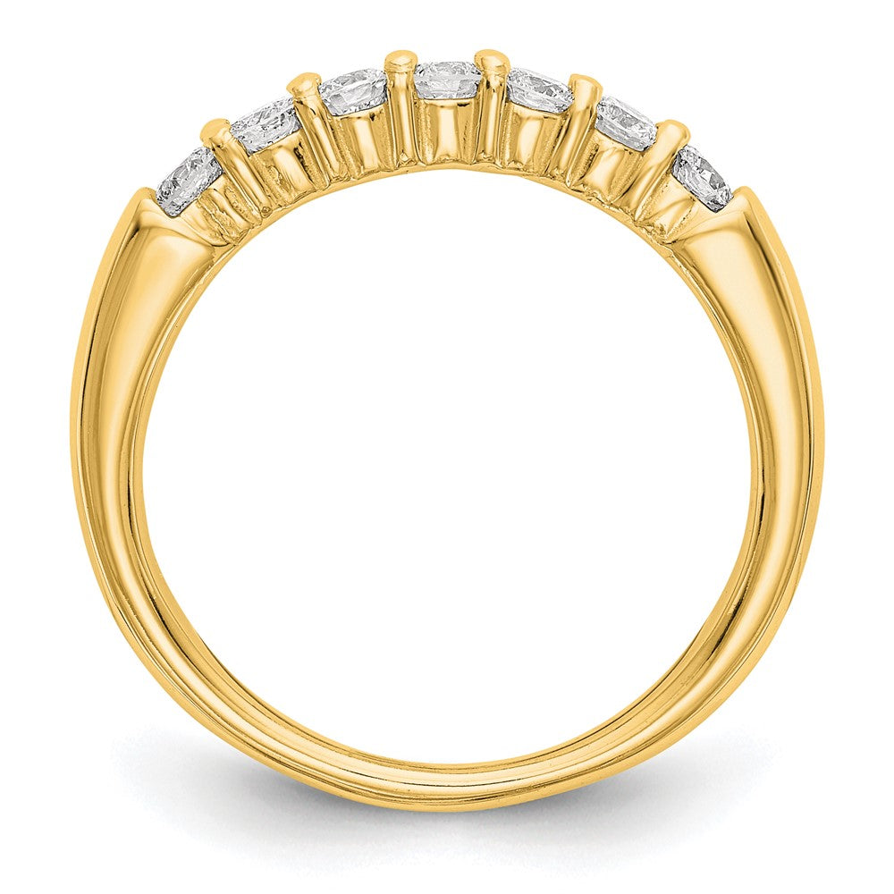 14K Gelbgold Ring mit 7 echten Diamanten