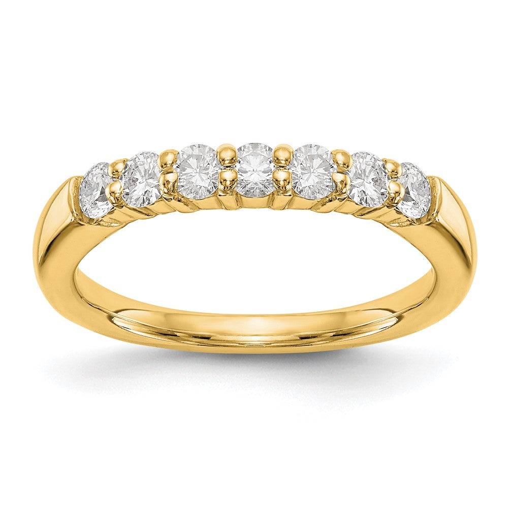 14K Gelbgold Ring mit 7 echten Diamanten