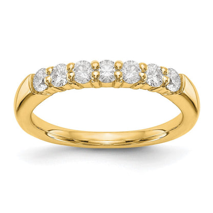 14K Gelbgold Ring mit 7 echten Diamanten