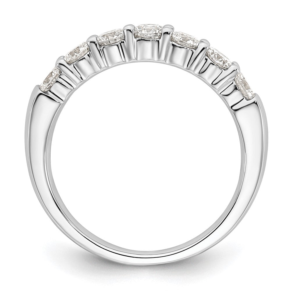 14K Weißgold Diamant-Ring mit 7 Steinen