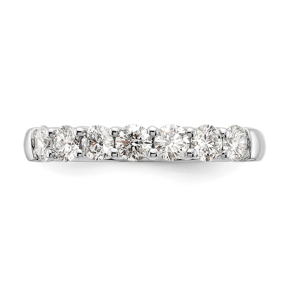 14K Weißgold Ring mit 7 Steinen aus Labor gezüchteten Diamanten VS/SI+ G+