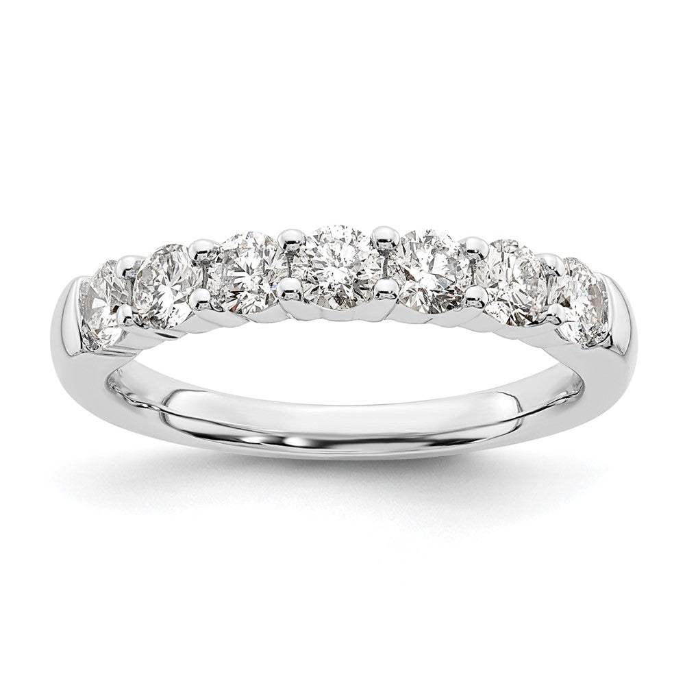 14K Weißgold Ring mit 7 Steinen aus Labor gezüchteten Diamanten VS/SI+ G+