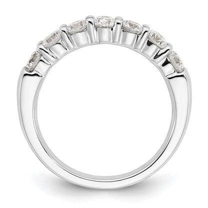 14K Weißgold Ehering mit 7 natürlichen Diamanten
