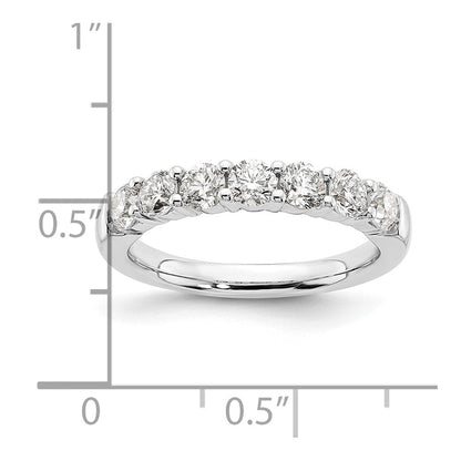 14K Weißgold Ehering mit 7 natürlichen Diamanten
