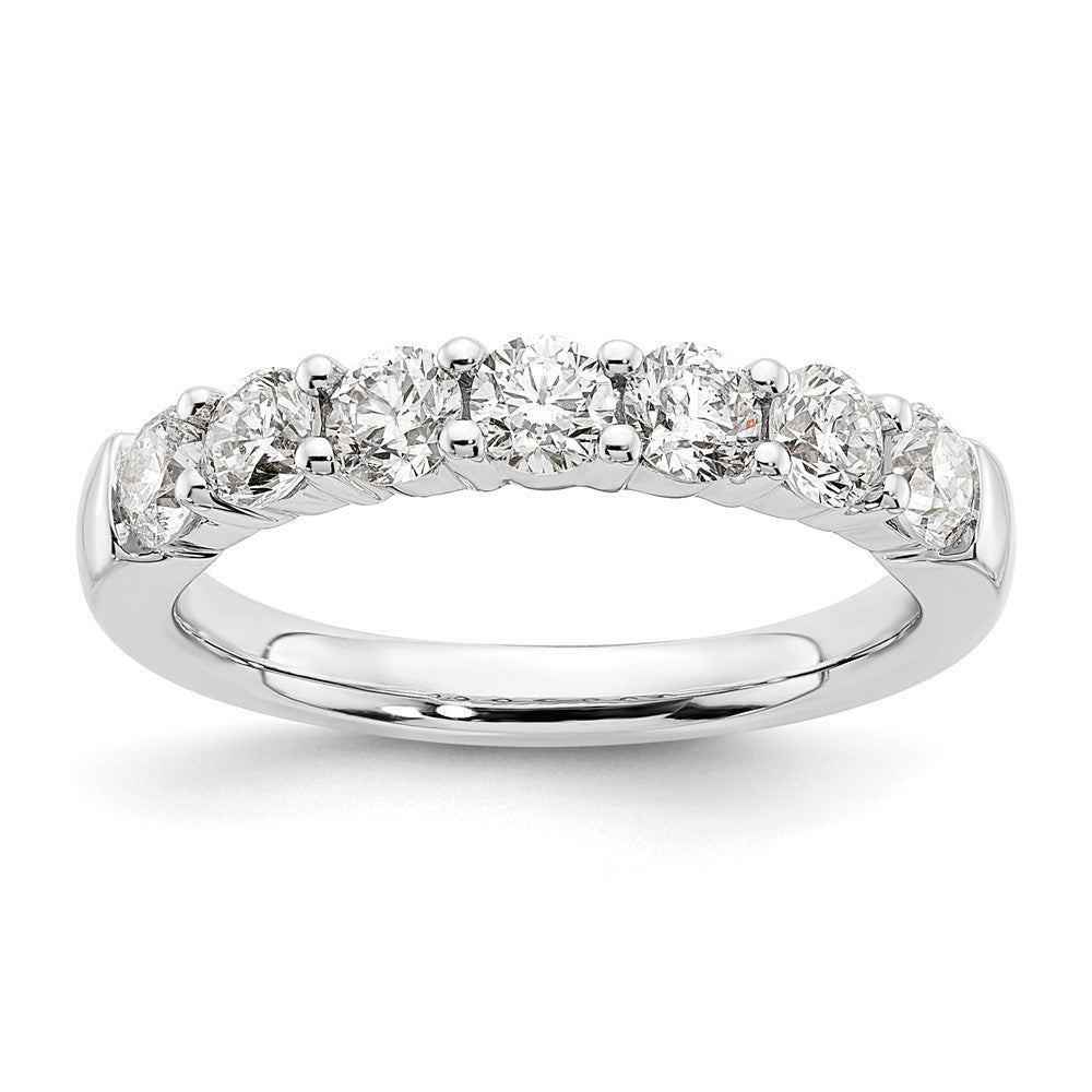 14K Weißgold Ehering mit 7 natürlichen Diamanten