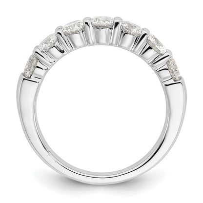 14K Weißgold Ehering mit 7 natürlichen Diamanten