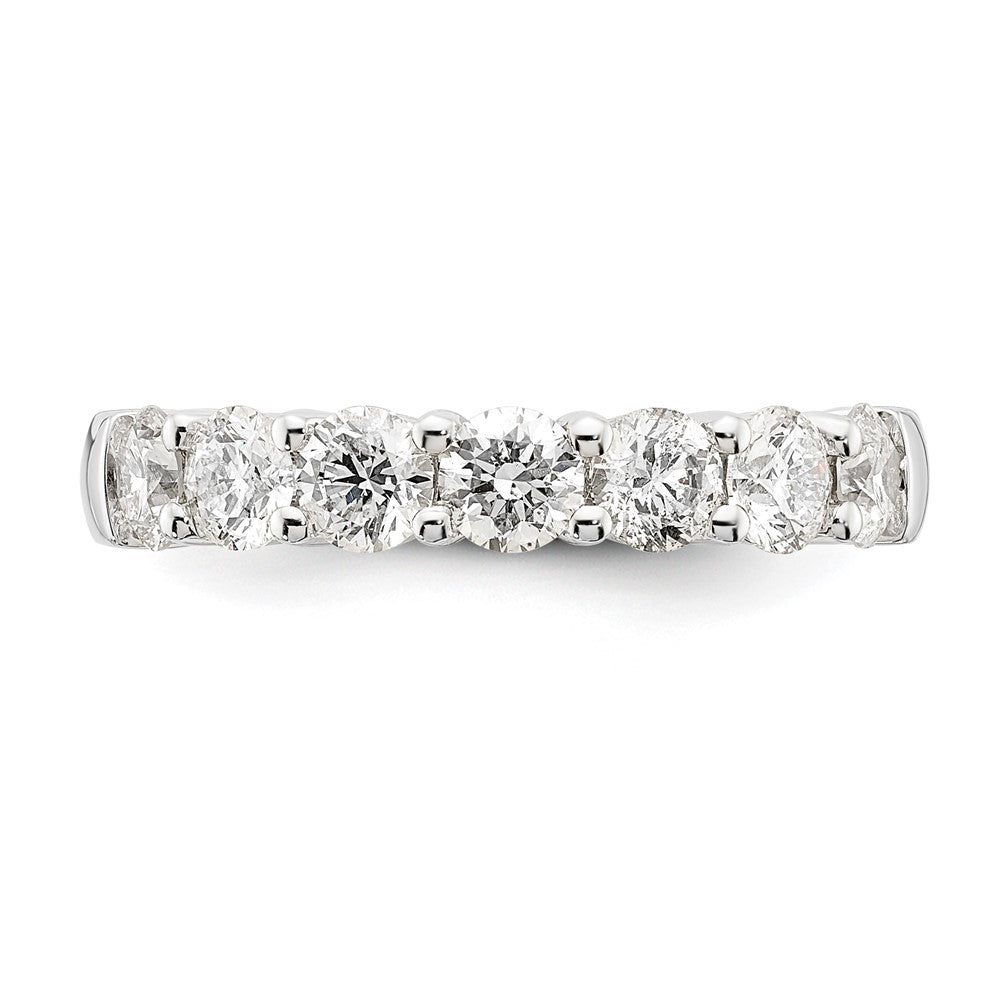 14K Weißgold Ehering mit 7 natürlichen Diamanten