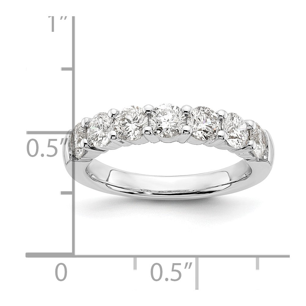 14K Weißgold Ehering mit 7 natürlichen Diamanten