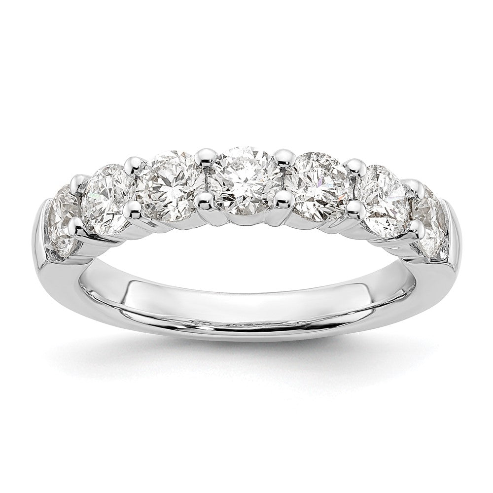 14K Weißgold Ehering mit 7 natürlichen Diamanten