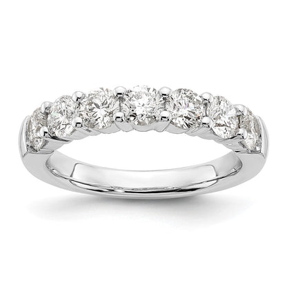 14K Weißgold Ehering mit 7 natürlichen Diamanten