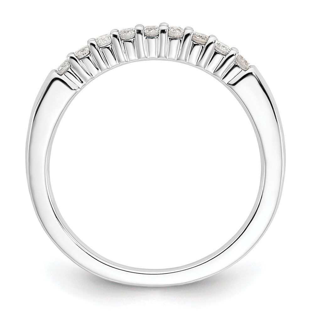 14K Weißgold Ehering mit 9 Diamanten