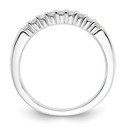 14K Weißgold Ehering mit 9 Diamanten