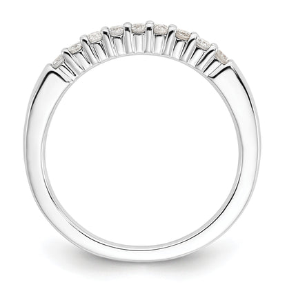14K Weißgold Ehering mit 9 Diamanten