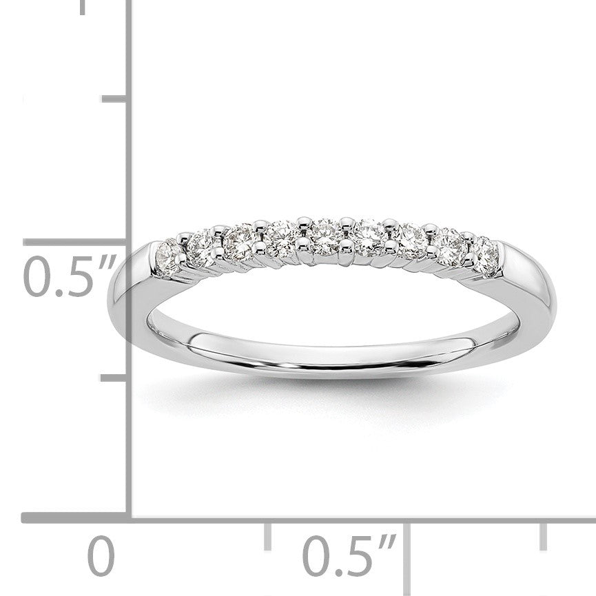 14K Weißgold Ehering mit 9 Diamanten