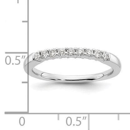 14K Weißgold Ehering mit 9 Diamanten