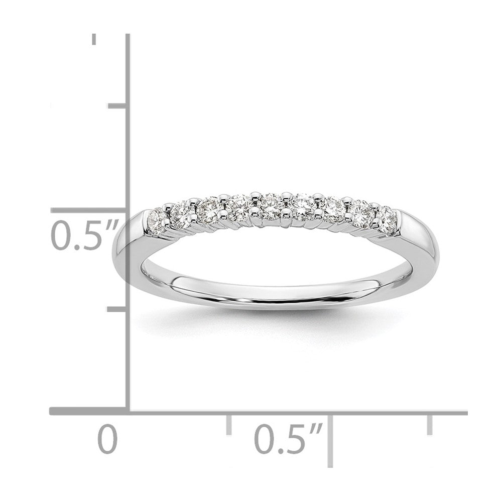 14K Weißgold Ehering mit 9 Diamanten