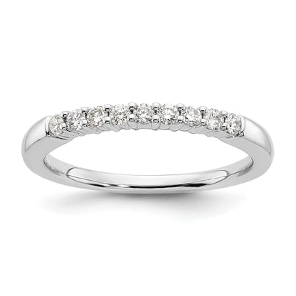 14K Weißgold Ehering mit 9 Diamanten