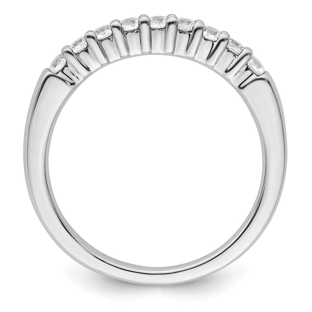 14K Weißgold Ehering mit 9 natürlichen Diamanten