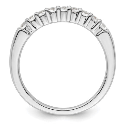 14K Weißgold Ehering mit 9 natürlichen Diamanten